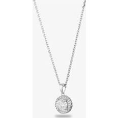 Starbright Silver Round Cubic Zirconia Halo Pendant THB-02P 3A