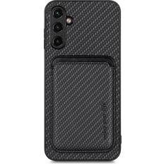 Skalo Samsung A54 5G Carbon Fiber Cover med kortholder Sort