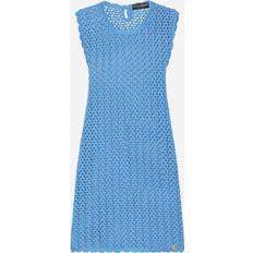 Femme - Turquoise Robes Dolce & Gabbana Crochet Sleeveless Short Dress