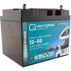 Batterien & Akkus Q-Batteries lifepo4 akku 12-50 12,8v 50ah Schwarz