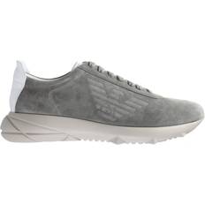 Armani Emporio Mens Grey Trainers Leather