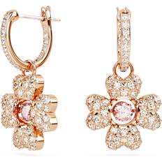 Swarovski Crystal Earrings Swarovski Idyllia Rose Gold Plated Clover Earrings 5674212