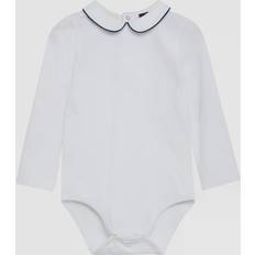 Trotters Thomas Brown Baby Milo Jersey Bodysuit, White/Navy