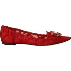 Red Loafers Dolce & Gabbana Red Taormina Crystals Loafers Flats Shoes EU37/US6.5