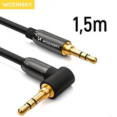 Wozinsky AUX-Kabel gewinkelt männlich-männlich Miniklinkenkabel 1.5m