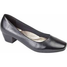 L402 Low Heel Plain Court Shoe BLACK Black