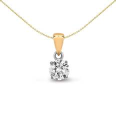 Jewelco London 18ct Gold 0.25ct Diamond Solitaire Charm Pendant 18P004-025 One