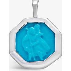 Natural Charms & Pendants Monica Vinader St Christopher Turquoise Charm, Silver/Blue