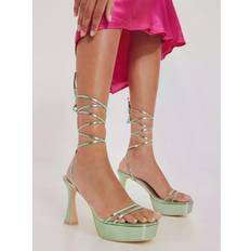 40 - Dame Sandaletter Nelly Sandaletter Mint Lace Up Platform Heel Sandaler