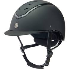 Equestrian Charles Owen Standard Peak Riding Helmet - Black Gloss/Black Matte