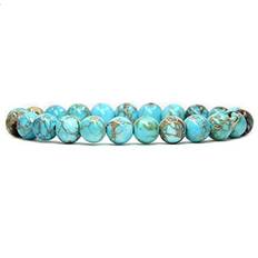 Unisex Bracelets Natural Blue Angelite Gemstone 8mm Round Beads Stretch Bracelet