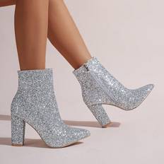 Silver Ankelboots Shein Silver Fashionable Women's Shoes
