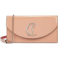 Christian Louboutin Loubi54 Patent Leather Clutch Beige