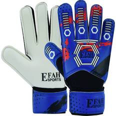 EFAH SPORTS Soccer Goalkeeper Gloves for Kids Boys Children Youth Football Goalie Gloves with Strong Grip Palms Size 4, Blue/White