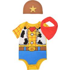 Jumpsuits Disney Pixar Toy Story Newborn Baby Boys Cosplay Bodysuit Hat and Bandana Set Woody