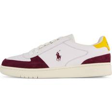 Polo Ralph Lauren Court Leather-Suede Sneaker White/Wine/Gold