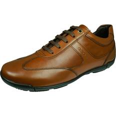 Geox UK EU 41 U Edgware Mens Leather Trainers Sneakers Cognac