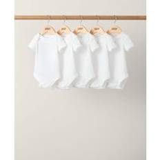 White Jumpsuits Mamas & Papas Organic Shortsleeved Bodysuits 5 Pack White WHITE 12-18 Months
