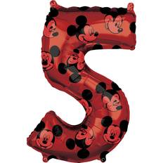 Red Number Balloons Amscan Luftballon Geburtstag Mickey Mouse Nummer 5