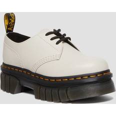 Grey - Men Derby Dr. Martens Audrick Nappa Lux Leather Platform Shoes - Cobblestone Grey