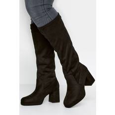 Yours Extra Wide Fit Knee High Boots Black 10EEE