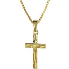 Trendor schmuck kreuz für kinder gold 333/8 karat mm goldplattierte kette