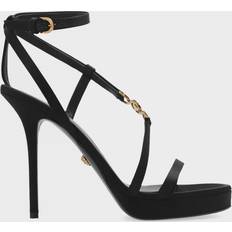 Cuero Sandalias de tacón Versace Heeled Sandals Woman Black