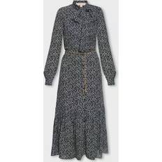 Hvid - Silke Kjoler Michael Kors Elegant Kjole Dame Polyester - Flerfarvet