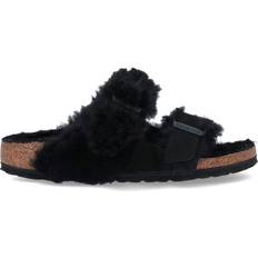 Birkenstock Arizona Slides Birkenstock Arizona FurLined Slippers - Black