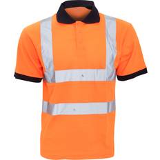 Yoko Pikétröjor Yoko Yoko Hi-Vis Short Sleeve Polo Shirt Mens Workwear