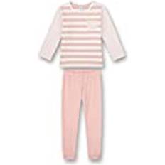 Silbrig Nachtwäsche Sanetta Pyjama Set Rosa Unifarben für Damen