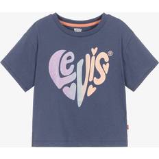 Purple T-shirts Levi's Kids Girls Logo Print T-shirt In Cotton Mix With Short Sleeves