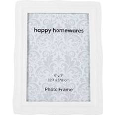 Happy Homewares Traditional and Elegant Mat White Resin Landscape Portrait Photo Frame