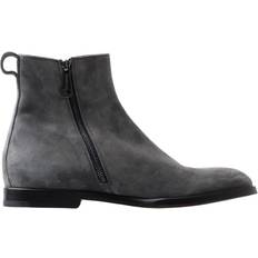 Dolce & Gabbana Laced Ankle Boots Dolce & Gabbana Gray Leather Men Ankle Boots Shoes EU39/US6