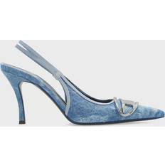 Diesel Damen Pumps Diesel D-Venus SB Décolleté slingback in denim effetto Décolleté Donna Blu Blu