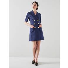 Gold - Women Clothing LK Bennett L.K.Bennett Kennedy Double Breasted Tailored Mini Dress, Navy