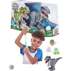 Zuru Robo Alive Attackerande T-Rex dinosaurie med ägg och slime 30 cm grön