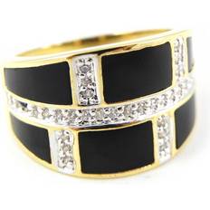 Dam - Harts Ringar Les Trésors de Lily Romy Gold Plated Ring 52 - Black