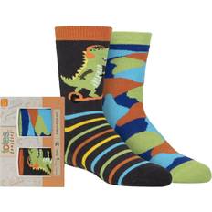Boys Pair Tots Originals Novelty Slipper Dinosaur 2-3 Years Multi Coloured