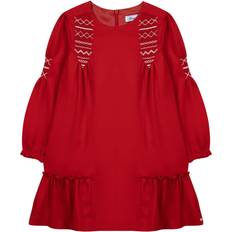 Kjole Med Smock Detaljer Rød Rød years