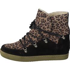 Pavement Sneakers Pavement Uma Wool Leopard Suede, Female, Skor, Sneakers, höga sneakers, Brun/Svart