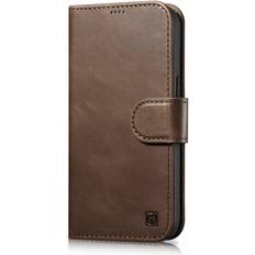 Icarer Oil Wax Wallet 2in1 iPhone 14 Plus Leather with Anti-RFID Flap Brown WMI14220723-BN
