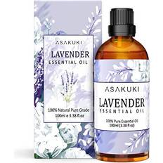 Asakuki Lavender Essential Oils 100mL, Lavender Oil 100% Natural Pure Therapeutic Grade, Aromatherapy Oil Lavender for Better Sleep, Health Care, Relaxation