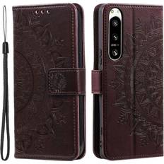 Skalo Sony Xperia 5 IV 5G Mandala Flip Cover Brun