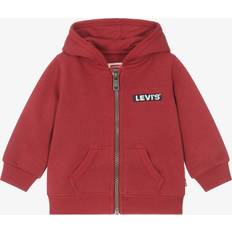 Bébé Sweats à capuche Levi's Boys Red Cotton Zip-Up Top Red month