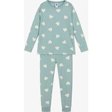 Green Dressing Gowns Petit Bateau Kids' Heart Fleece Pyjama Set, Paul/Avalanche