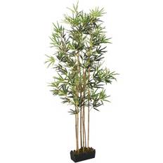 Bambou Plantes Artificielles vidaXL Bambou Artificiel 368 Feuilles Pot en Plastique Patio 80 cm Vert Plante Artificielle