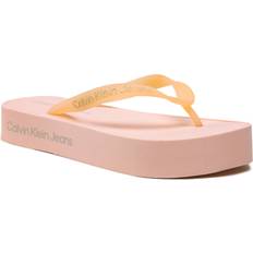 Calvin Klein Flip-Flops Calvin Klein Jeans Damen Flip Flops Badeschuhe, Rosa Peach Blush/Oyster Mushroom