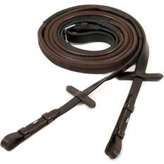 Schockemöhle Schockemohle Rubber Reins Hook & Stud, Nougat Full Nougat