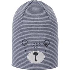 Babys Accessoires Sterntaler Beanie SLOUCH BÄR gestreift in blau meliert